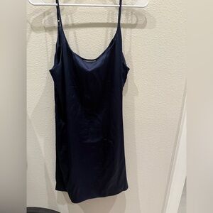 Babaton Pure Indigo (Navy Blue) Monroe Silk Slip Dress
